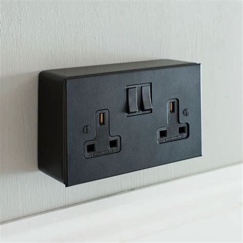 black electrical socket boxes|4 gang socket back box.